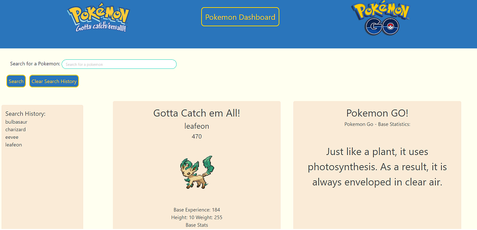 Pokemon Dashboard